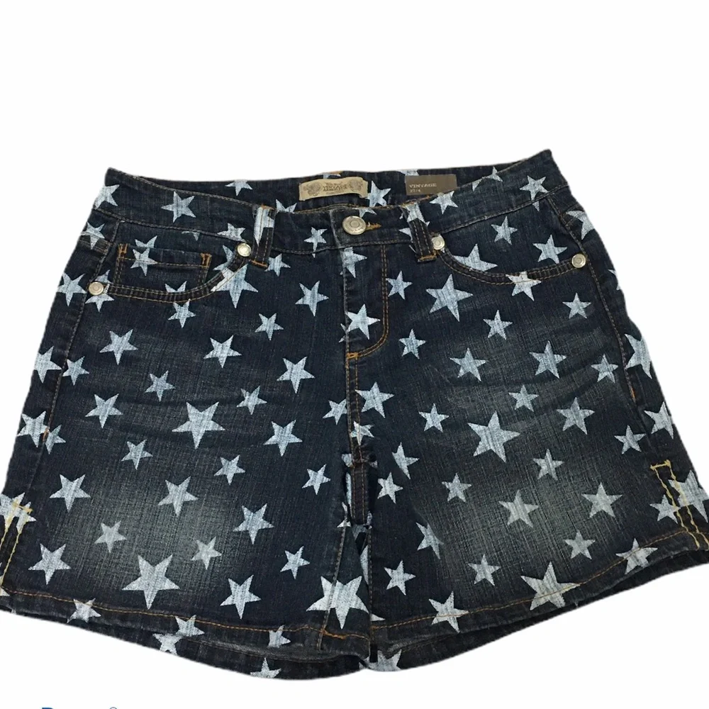 Nine West Vintage America Star Blue Denim Shorts